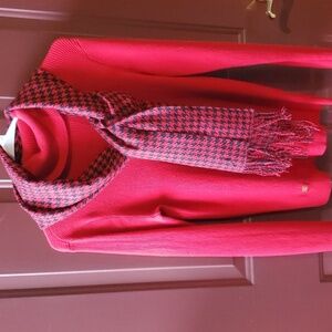 Lauren Ralph Lauren red rib turtleneck Green label & Cashmere houndstoot…